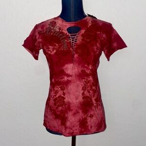 Affliction Red Short Sleeve Tee